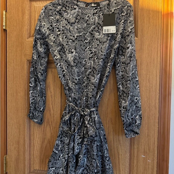 NWT The Kooples Blue and White Paisley Mini Dress - Picture 2 of 5